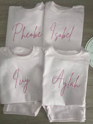Unisex Plain T-Shirt & Short Set Pink