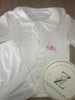 Girls White Button Short Pjs