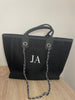 Initial Tote Bag with Chain
