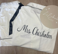 Wedding Pyjamas with Piping Short Sleeve/Short leg