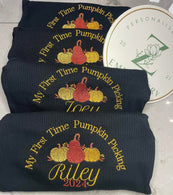 First Time Pumpkin Picking - Black Ribbed Set