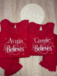 Believes Red Frill Pjs