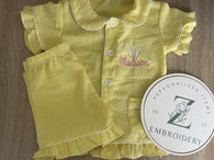 Yellow Short Seersucker