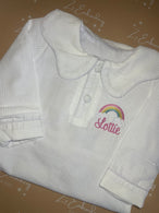 long white seersuckers sleepsuit Girls NB-12m