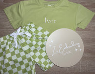 Checkered Tshirt & Short Set