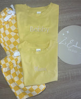 Lemon Check Short Set