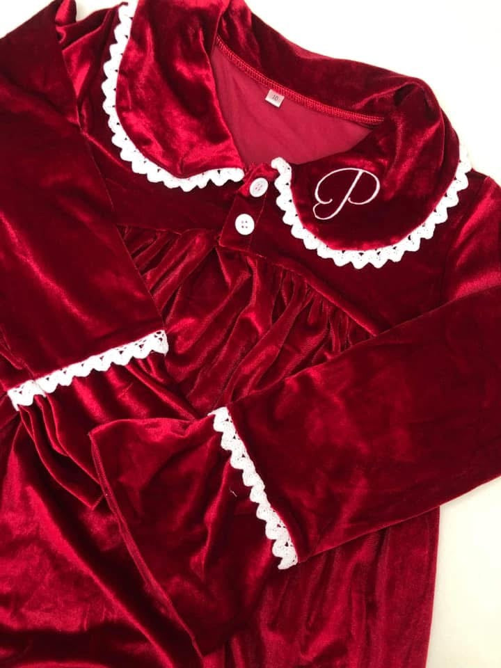 Velour Night Dress - Name or Inital Only