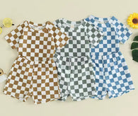 Full Checkered Tshirt & Short Set