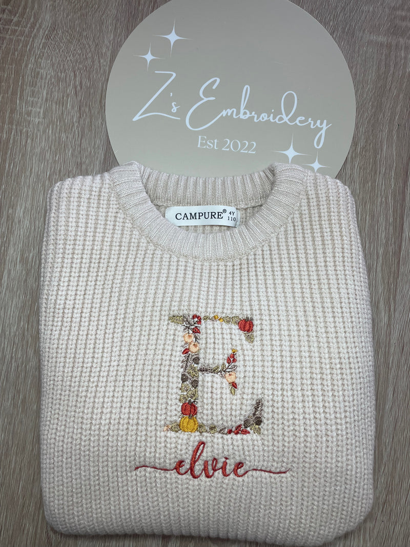 Unisex Knitted Halloween Initial Sweatshirt