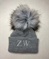 Grey Single Pom Pom hat