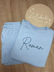 Plain T-Shirt & Short Set Blue