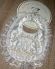 Frill Silk Christening Bib