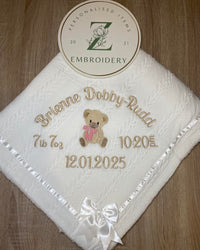 White Bow Birth Blanket