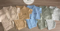 Boys 3/4 Zip Polo Short Sets