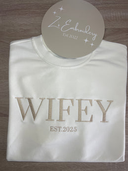WIFEY/BRIDE Sweatshirts