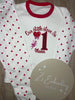 Birthday Heart Print Pyjamas ANY DESIGN