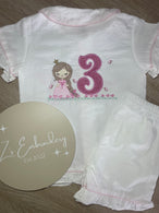 Seersucker Short Pyjama - PINK TRIM