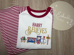Believe Train Design - Stripe Pjs