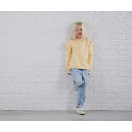 Apricot Frilled Sleeve Jumper
