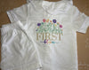 Girls White Seersucker Short Pjs