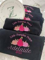 Little Pumpkin Picker - Black Ribbed Set