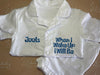 Boys White Button Up Short Pyjamas ANY DESIGN