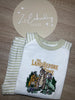 Pastel Sage Stripe Long Raglan Sleeve Pyjama Set ANY DESIGN