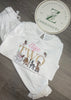 Girls Long Sleeve Frill Pj Set in white