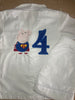 Boys White Button Up Short Pyjamas ANY DESIGN