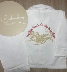 Santa LONG all white seersuckers unisex