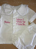 Girls White Seersucker Short Pjs