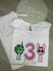 Girls Long Sleeve Frilled Pyjama Set in Pastel Pinks ANY DESIGN