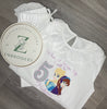 Girls Long Sleeve Frill Pj Set in white