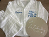 White Cotton Long Sleeve/Leg Button Up Pyjamas ANY DESIGN