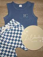 Checkered Vest & Short Set