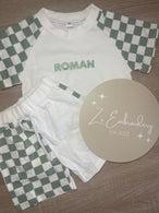 Half Checkered Tshirt & Short Set