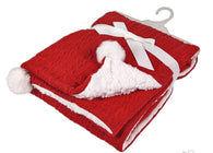 Red Pom Pom Blanket
