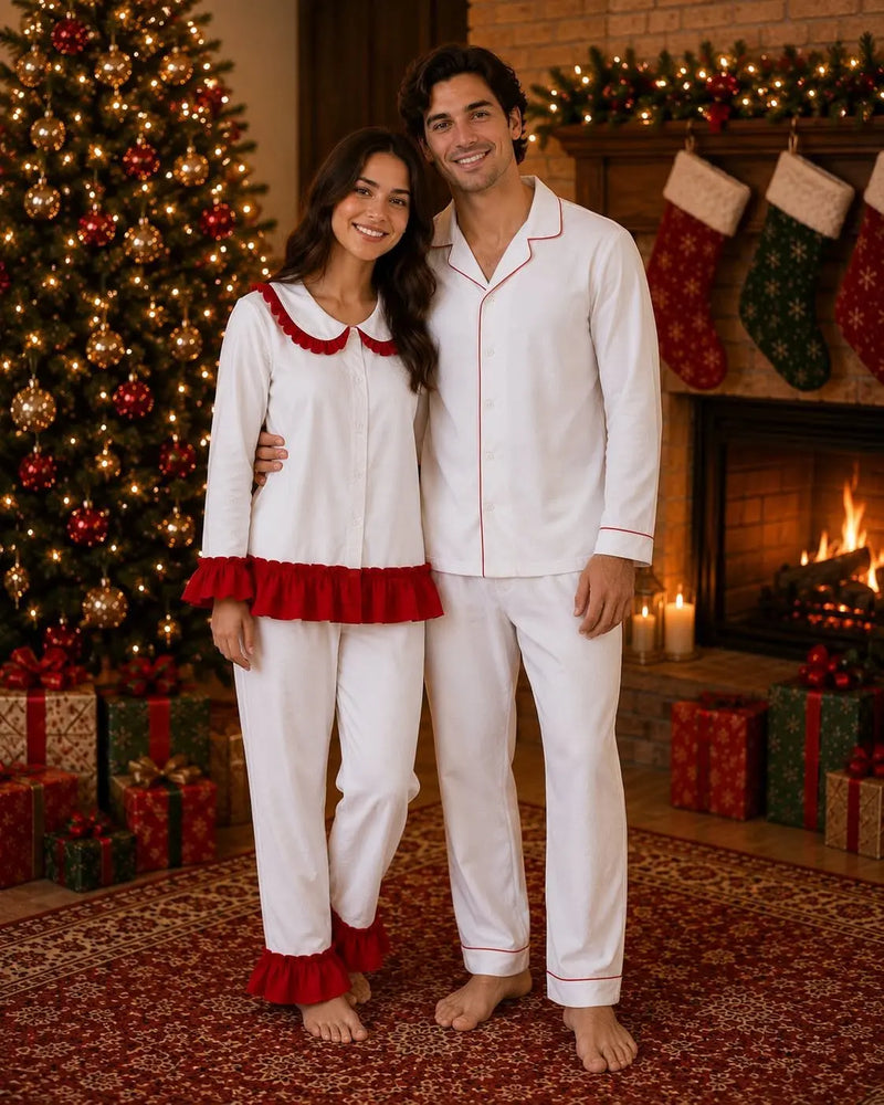 Adults, Red Trim Pyjamas - PRE ORDER