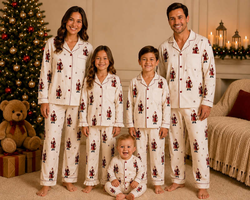 Adults button up, Santa Pyjamas - PRE ORDER