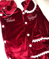 Red Velour Family Pyjamas