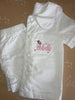 Girls White Seersucker Short Pjs