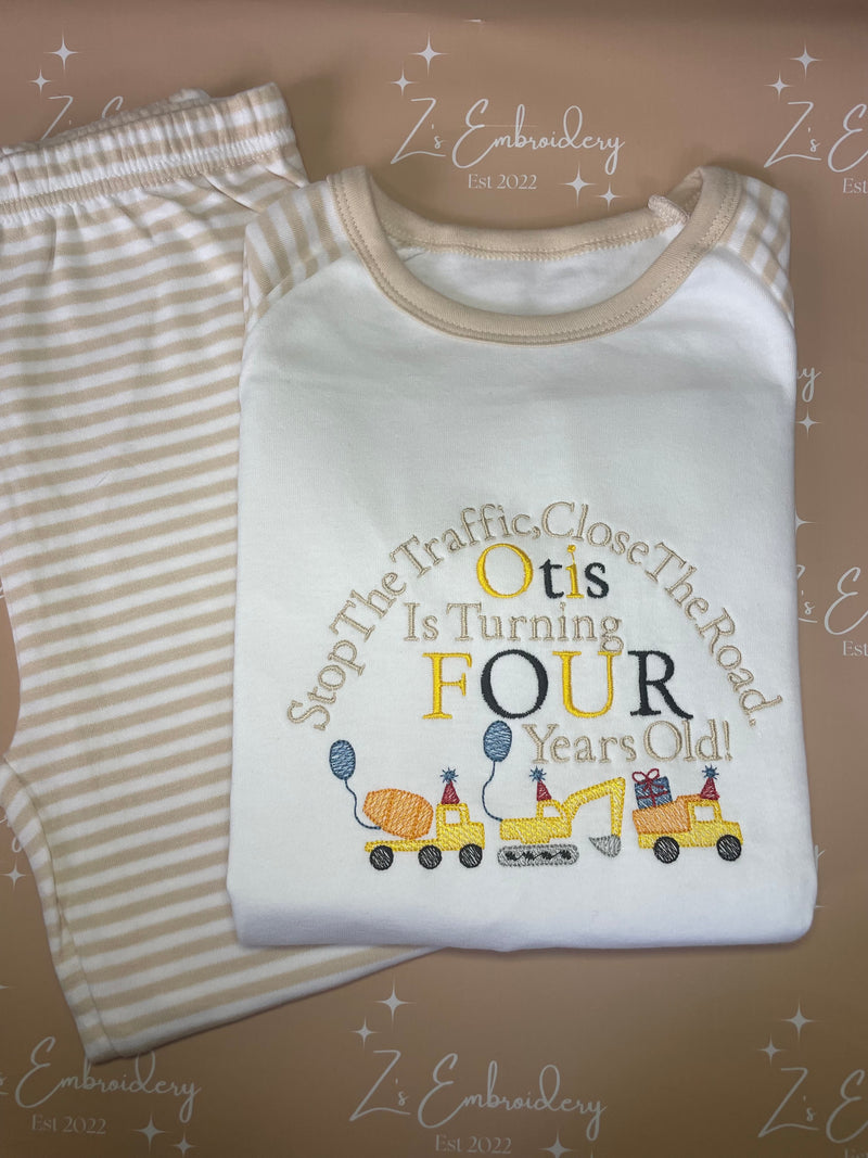 Beige Stripe Pyjamas ANY DESIGN