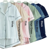 Wedding Pyjamas with Piping Short Sleeve/Short leg