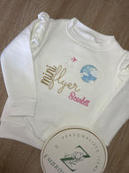 Flyer Frill Sleeve Jumper White