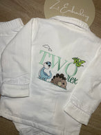 LONG all white seersuckers Boys ANY DESIGN