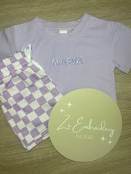 Checkered Tshirt & Short Set