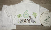 Boys White Button Up Short Pyjamas