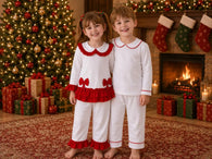 Kids, red trim Pyjamas - PRE ORDER