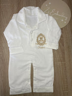 long white seersuckers sleepsuit Boys ANY DESIGN