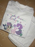 Girls White Seersucker Short Pjs